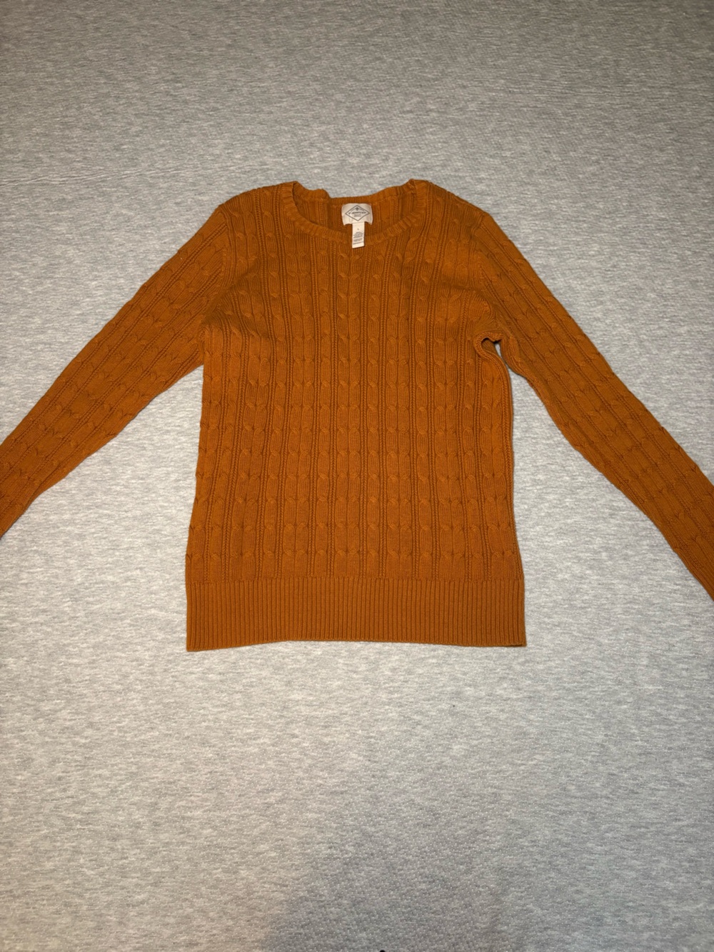 St. John's Bay Cable Knit V-Neck Sweater - Rust Orange